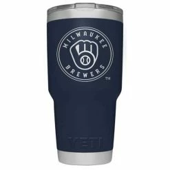 Promo 😀 MLB Tumblers & Travel Mugs YETI Milwaukee Brewers 30oz. Rambler Tumbler 😀