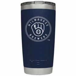 Best deal 🌟 MLB Tumblers & Travel Mugs YETI Milwaukee Brewers 20oz. Rambler Tumbler 🔥